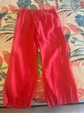 LOFT Coral Pink Linen Pants